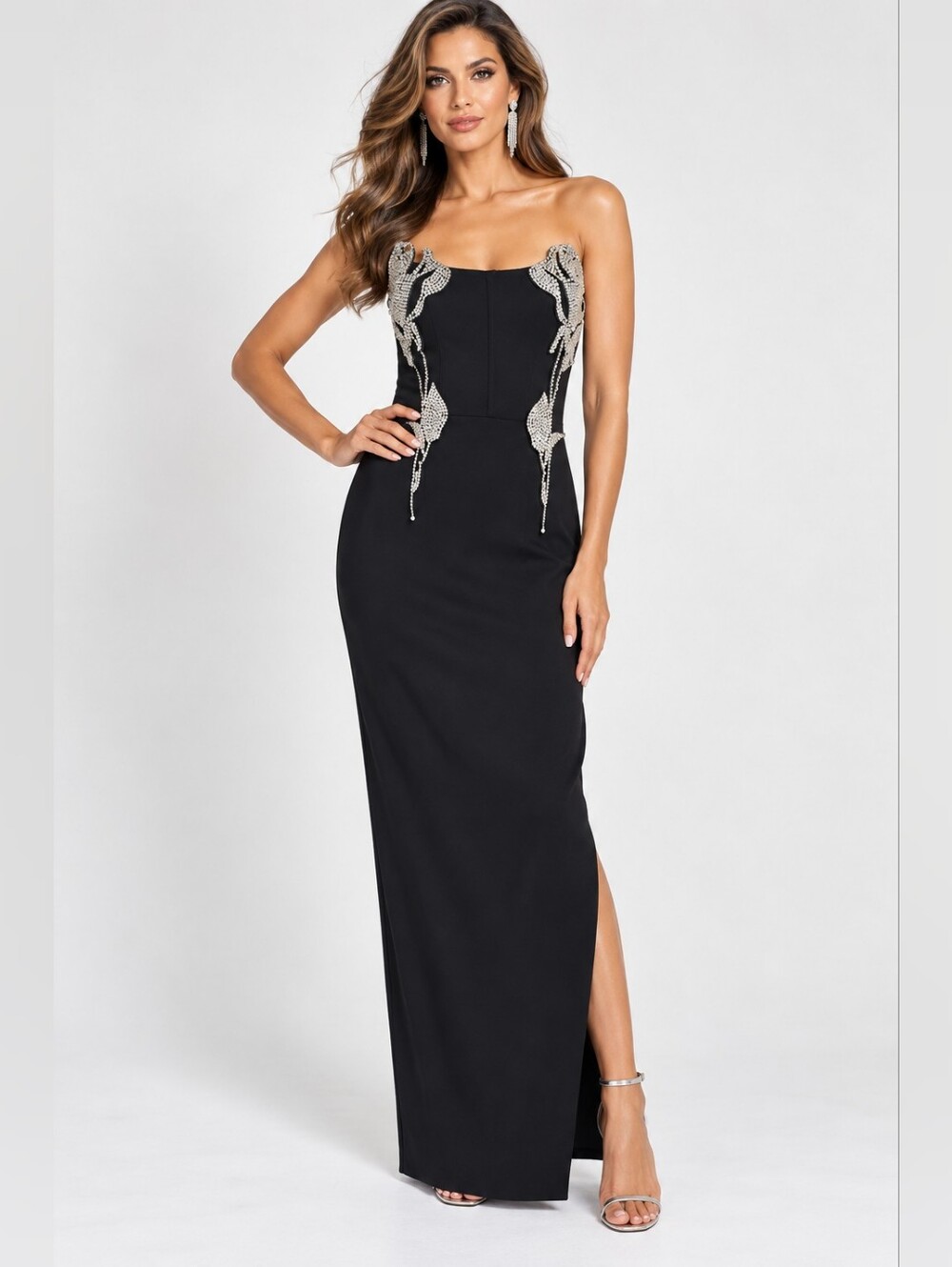 Fashion Nova Black Lace Maxi Dress